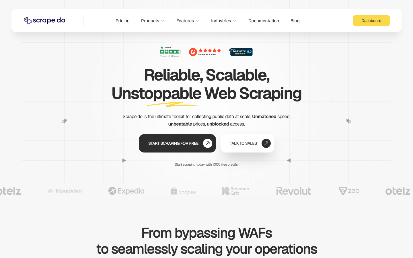 Scrape.do landing page